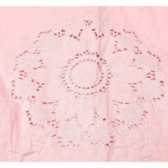 Susan Graver Shirt Blouse Womens Plus Size 2X Pink Linen Blend Scallop NEW NWT - Picture 9 of 16